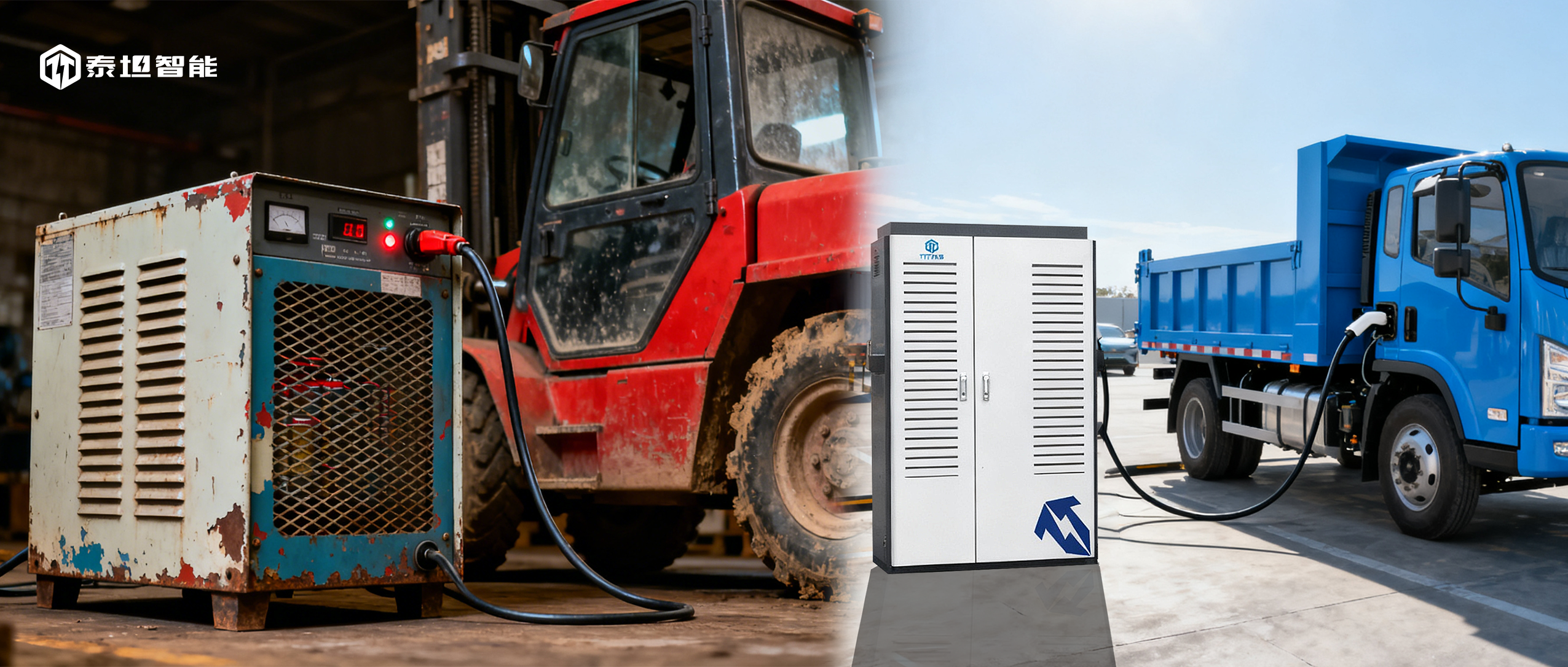 泰坦智能 | 工程車輛充電機進化史，TITANS憑技術領跑零碳時代！
